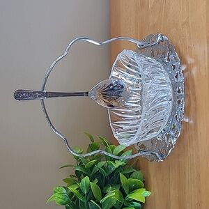 VINTAGE Condiment Caddy With Handled Stand Tray, Bowl And Spoon